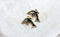 Black Enamel Dolphin Charms, 22mm x 14mm, Gold Plated, Sold As 2 Pieces.